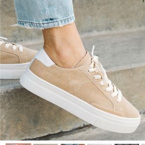Soludos Ibiza Platform Sneaker Suede Sand‎ Womens
